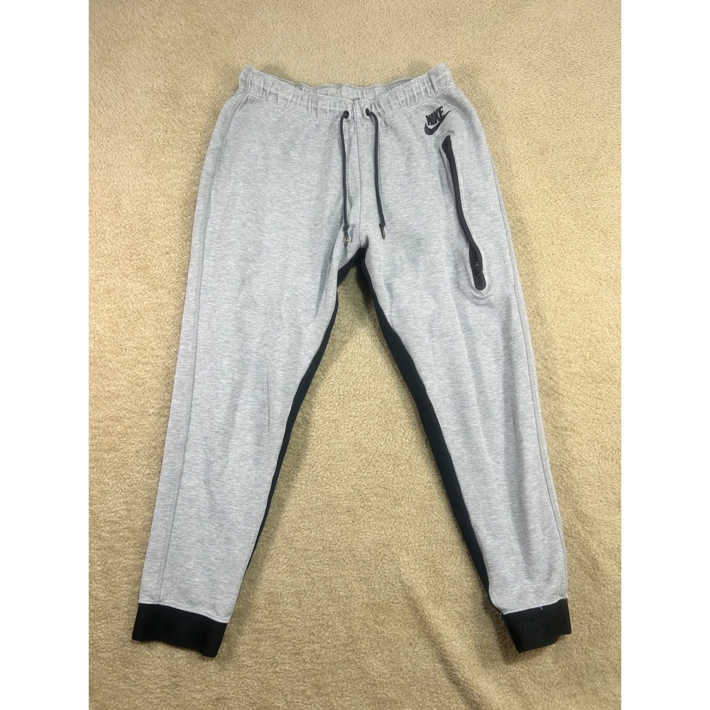 Nike Women's Tech Fleece Jogger Pants Gray Black Zip Pocket Size L 617325-063